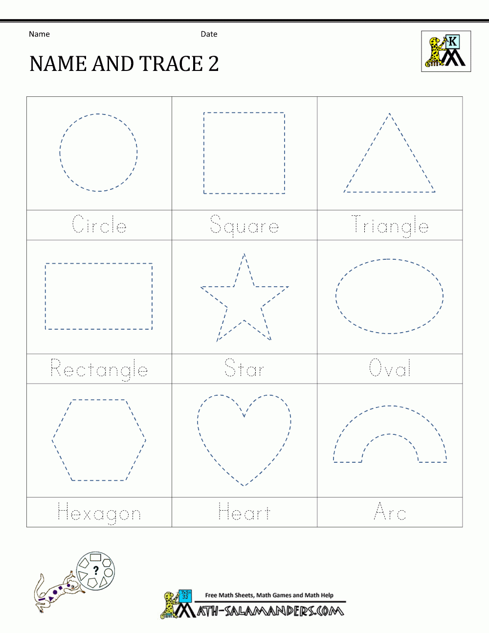 Shape Tracing Worksheets Kindergarten | Shape Tracing inside Pre K Name Tracing Worksheets