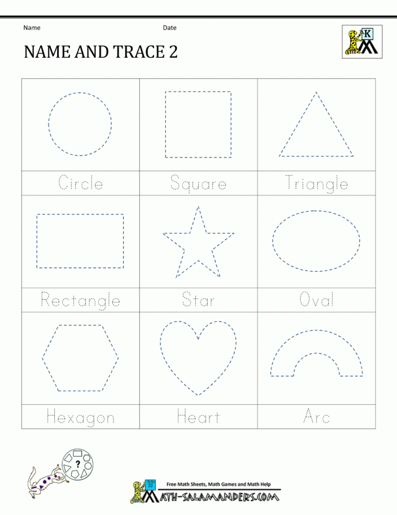 Shape Tracing Worksheets Kindergarten | Shape Tracing Pertaining To Pre K Name Tracing Sheets