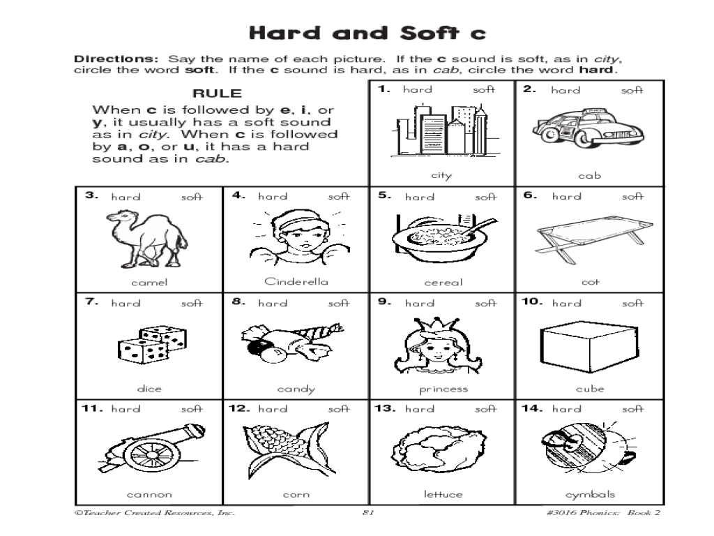 Short Vowels, Hard And Soft C Practice Worksheet | Lesson In Letter C Worksheets For Grade 1