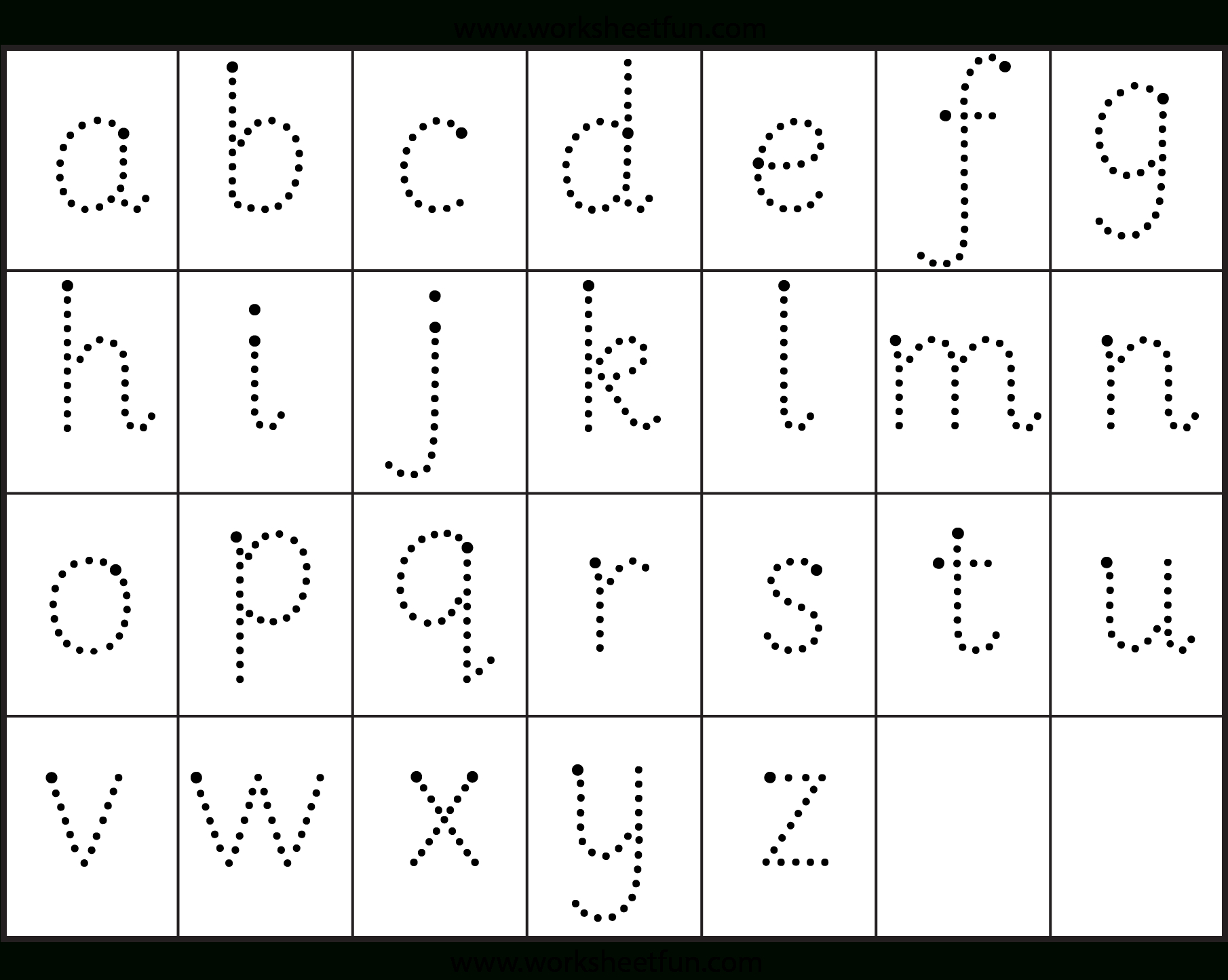 alphabet tracing dots alphabetworksheetsfreecom