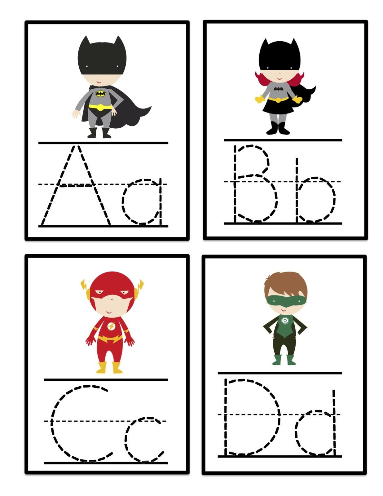 Super Hero Alphabet Tracing Cards | Superhero Preschool with Alphabet Tracing Cards