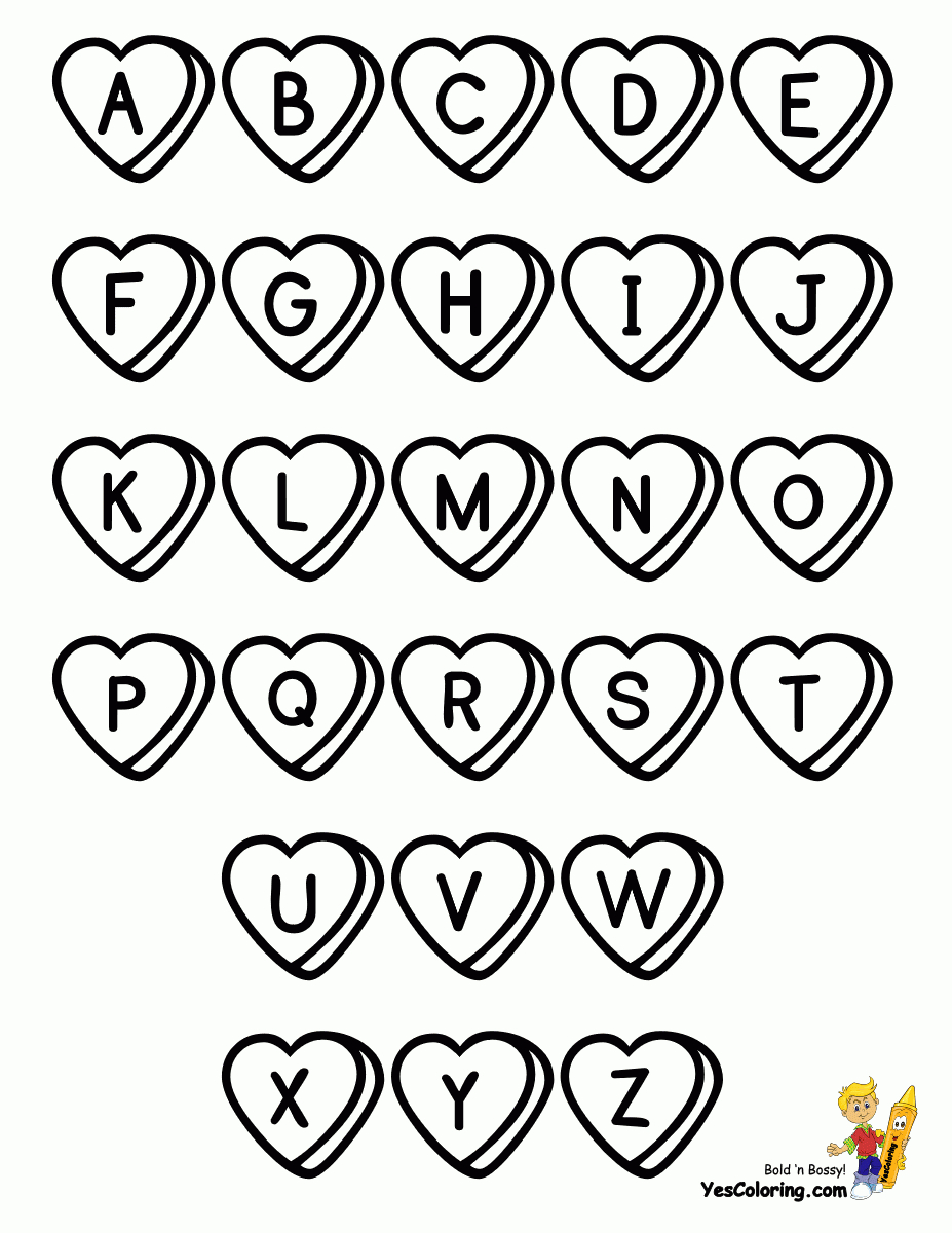 Sweet Valentine Alphabet Coloring | Alphabet Coloring Pages intended for Valentine Alphabet Worksheets