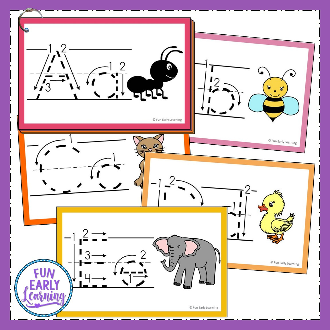 Teach Letters And Writing With Our Free Alphabet Animal in Alphabet Tracing Cards Pdf