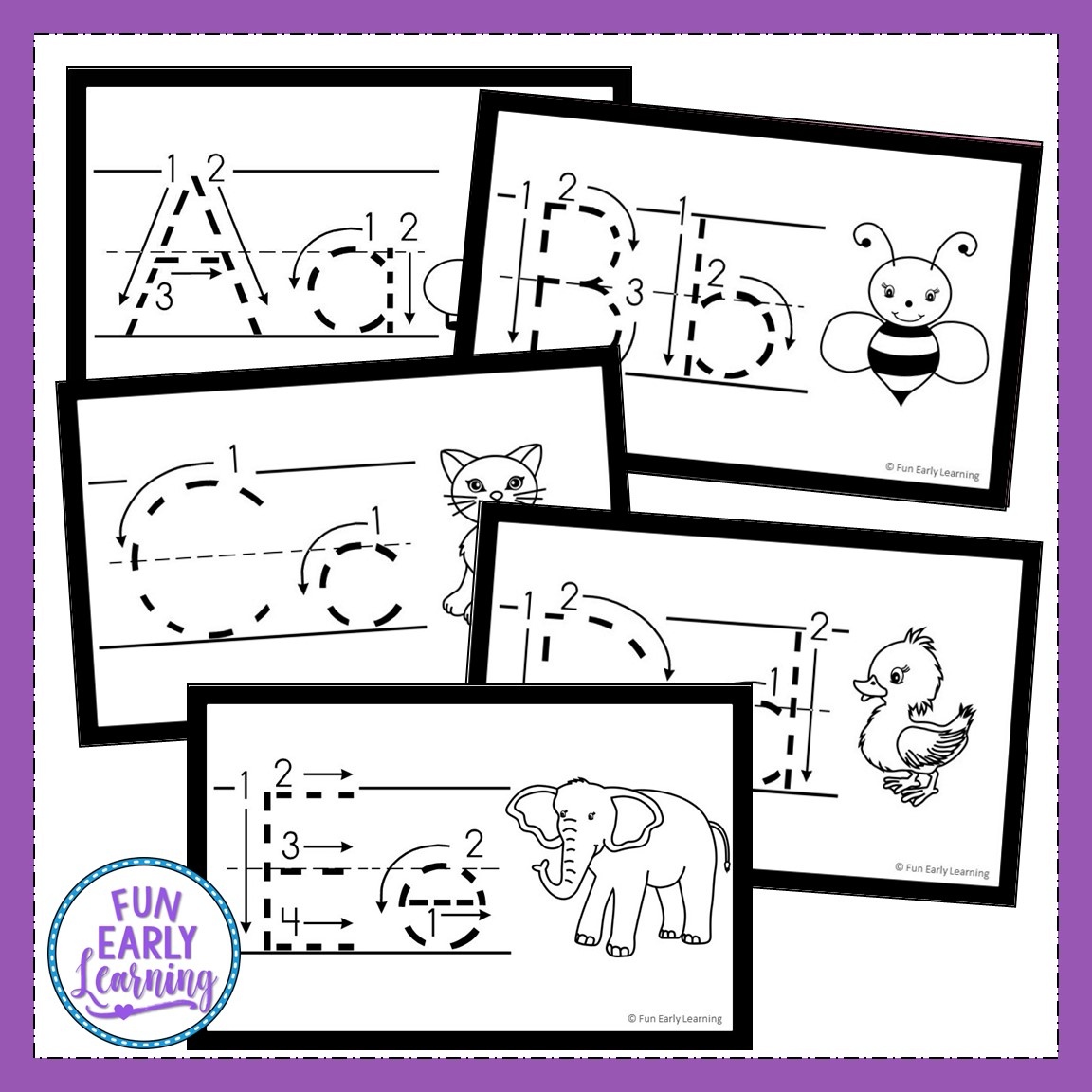 Teach Letters And Writing With Our Free Alphabet Animal regarding Alphabet Tracing Cards Free