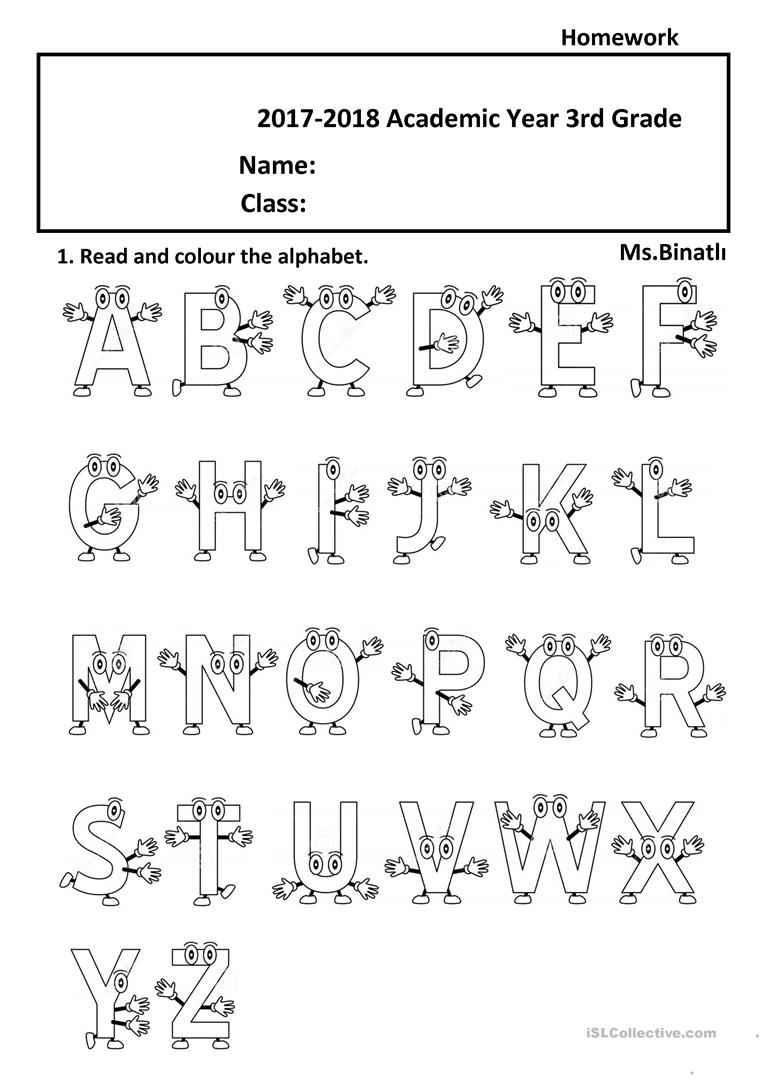 The Alphabet 2 - English Esl Worksheets For Distance inside Year 1 Alphabet Worksheets