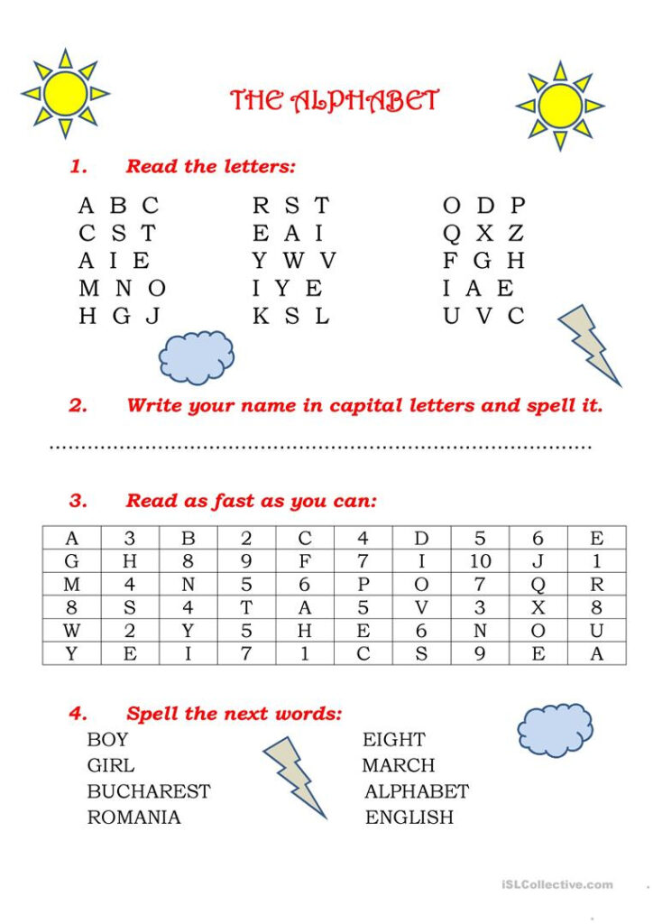 The Alphabet   English Esl Worksheets For Distance Learning With Regard To Alphabet Worksheets Esl Adults