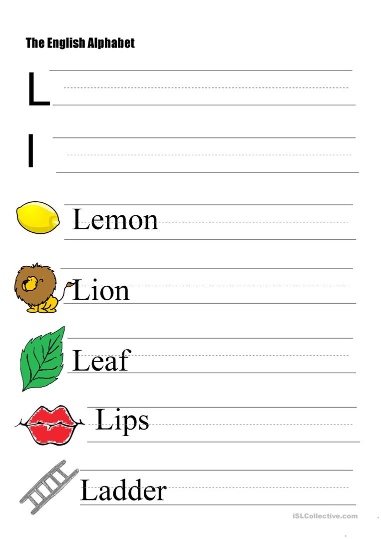 The Alphabet - Letter L - English Esl Worksheets For throughout Letter L Alphabet Worksheets