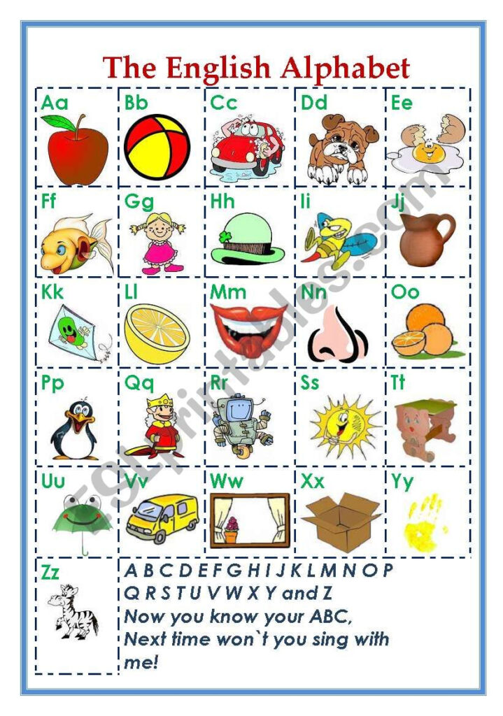 The English Alphabet   Esl Worksheetenglish1 With Alphabet Worksheets For Esl Learners