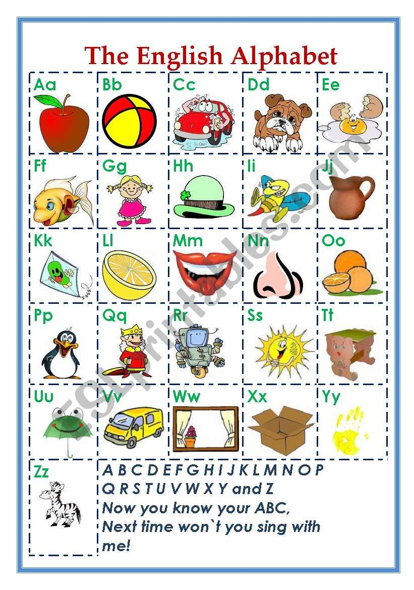 The English Alphabet - Esl Worksheetenglish1 with Alphabet Worksheets For Esl Learners