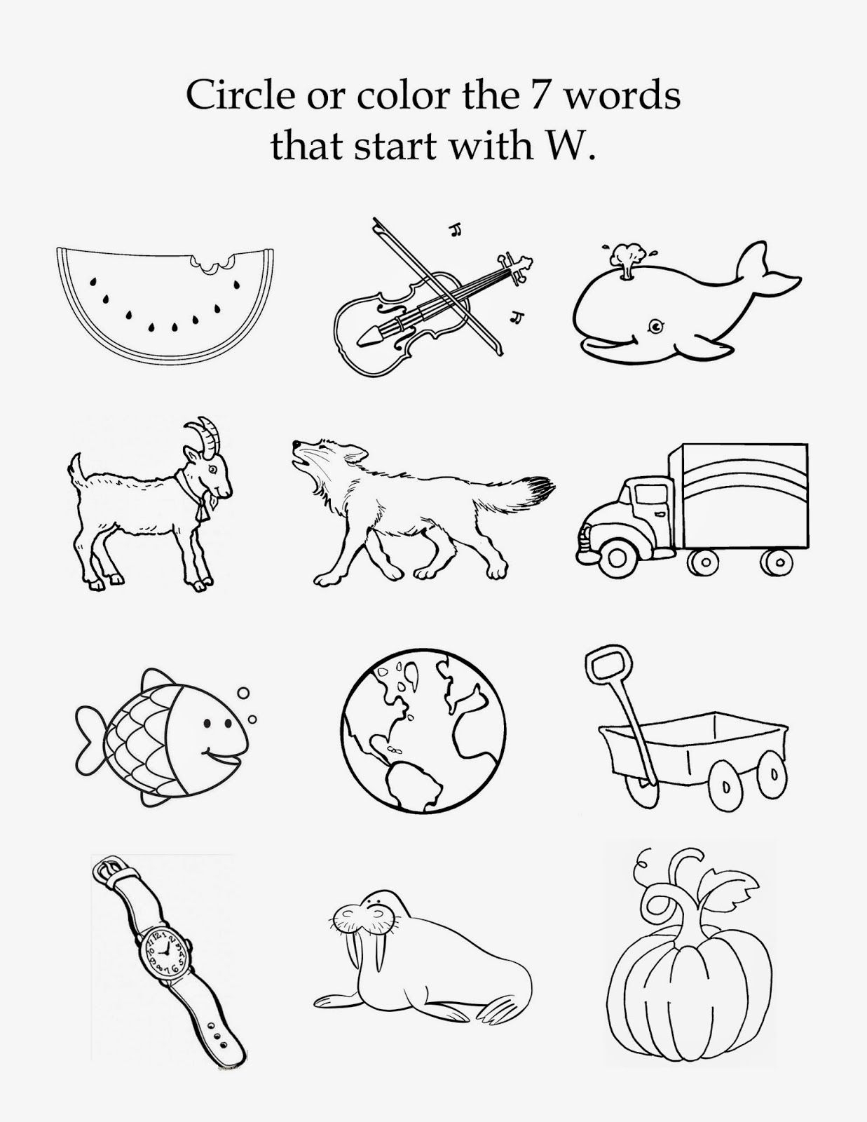 The Letter W | Preschool Worksheets, Preschool Worksheets for Letter W Worksheets For Toddlers