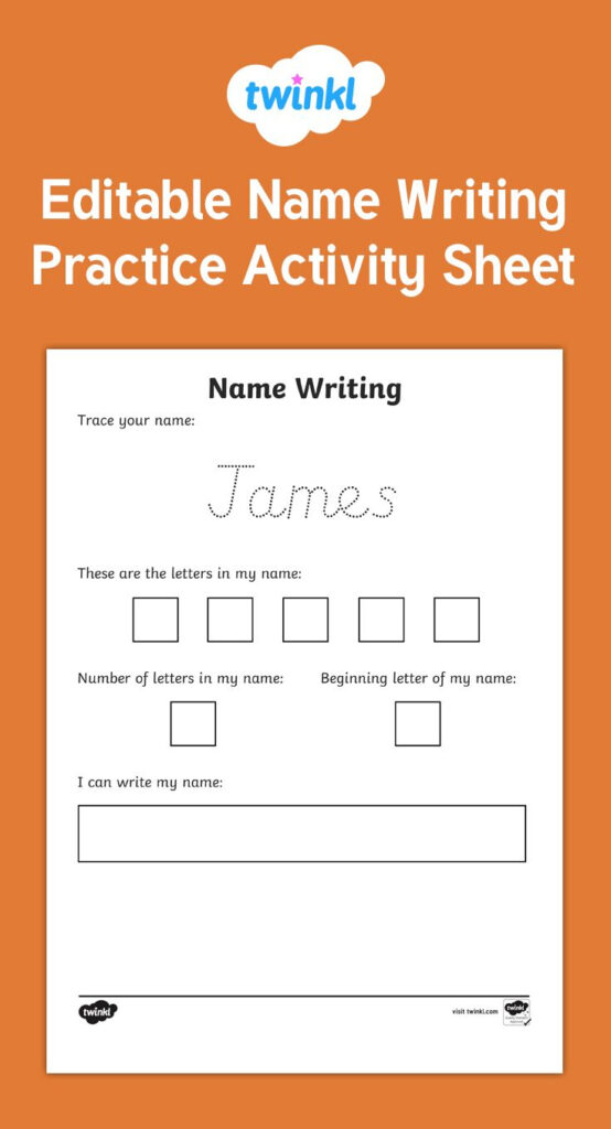 This Activity Sheet Is The Perfect Tool For Name Writing Regarding Name Tracing Twinkl