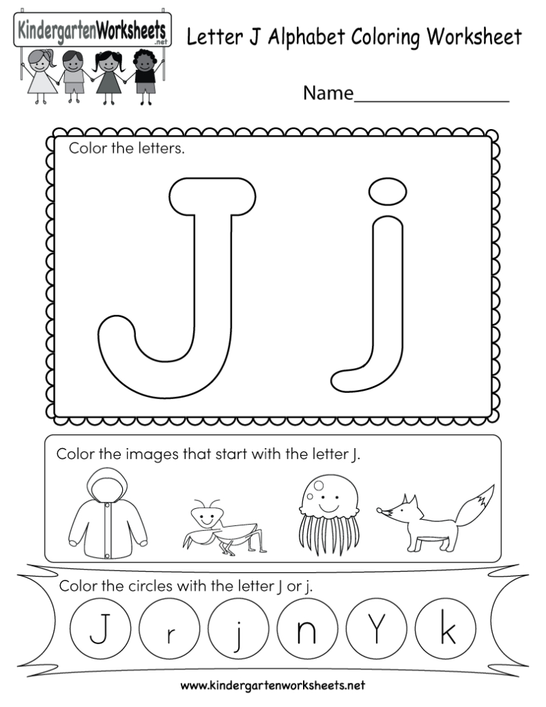 This Is A Fun Letter J Coloring Worksheet. Kids Can Color Within Letter J Worksheets Activity