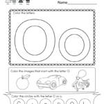This Is A Letter O Coloring Worksheet. Kindergarteners Can Inside Letter O Worksheets Free