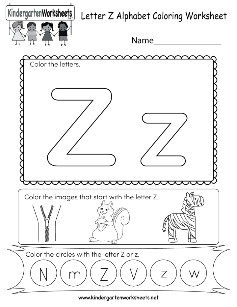 This Is A Letter Z Coloring Worksheet. Children Can Color Intended For Letter Z Worksheets Free Printable