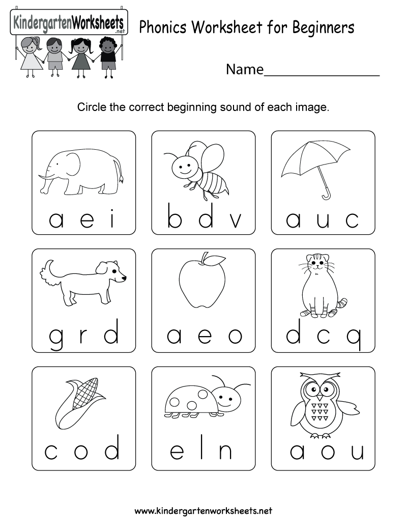 Phonics Worksheets For Kindergarten Free