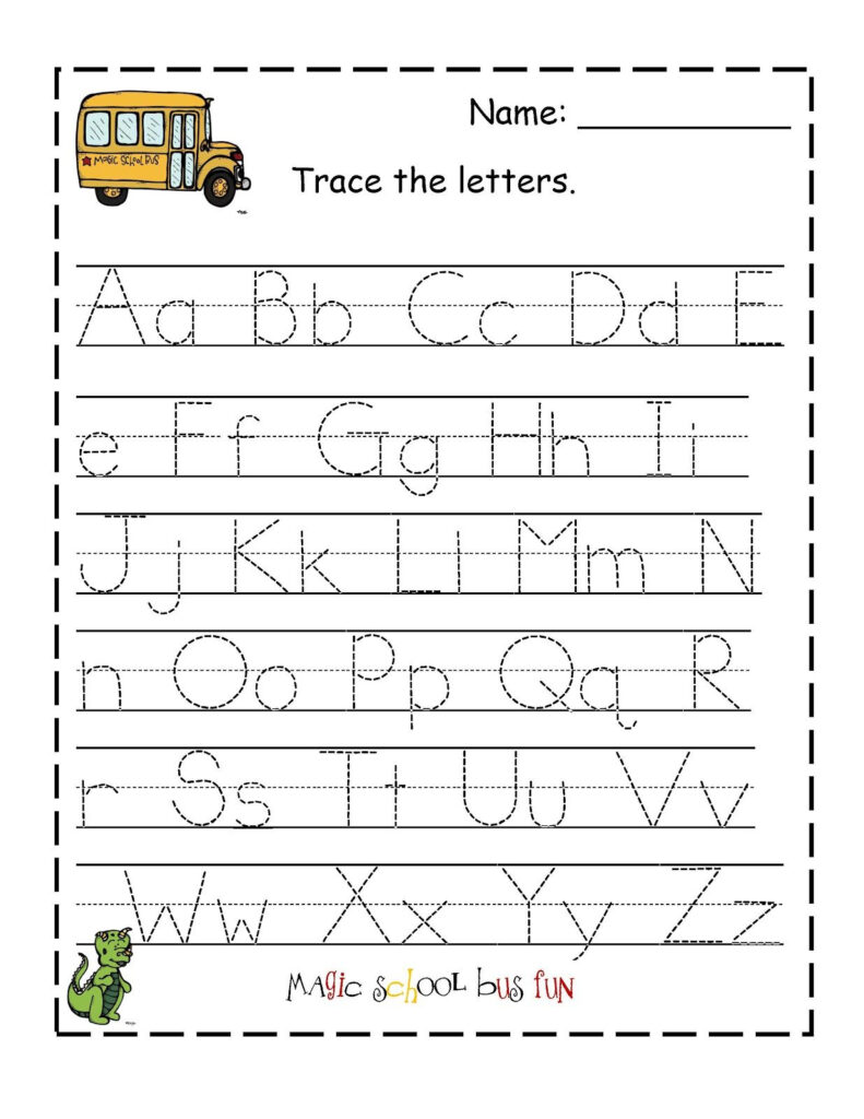 Trace Alphabet Letters To Print | Preschool Worksheets In Pre K Alphabet Tracing Worksheets