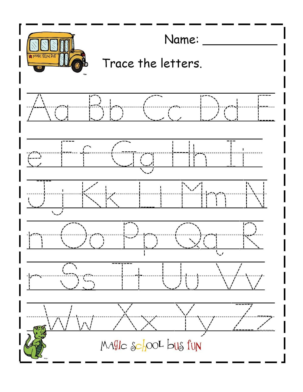 pre k worksheets alphabet tracing