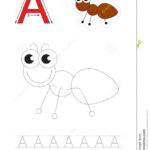 Trace Game For Letter A, Ant Stock Vector   Illustration Of Regarding Alphabet Tracing Game