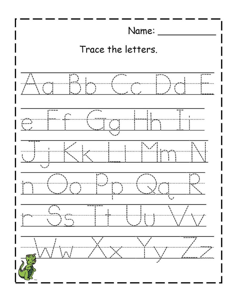 Trace Letters Worksheet Easy In 2020 | Letter Worksheets In Alphabet Tracing Handout