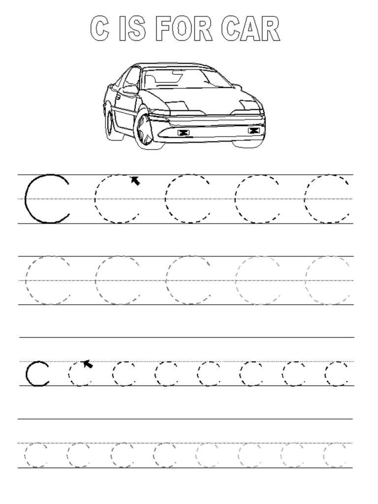 Trace The Letter C Worksheets | Activity Shelter With Letter C Tracing Page