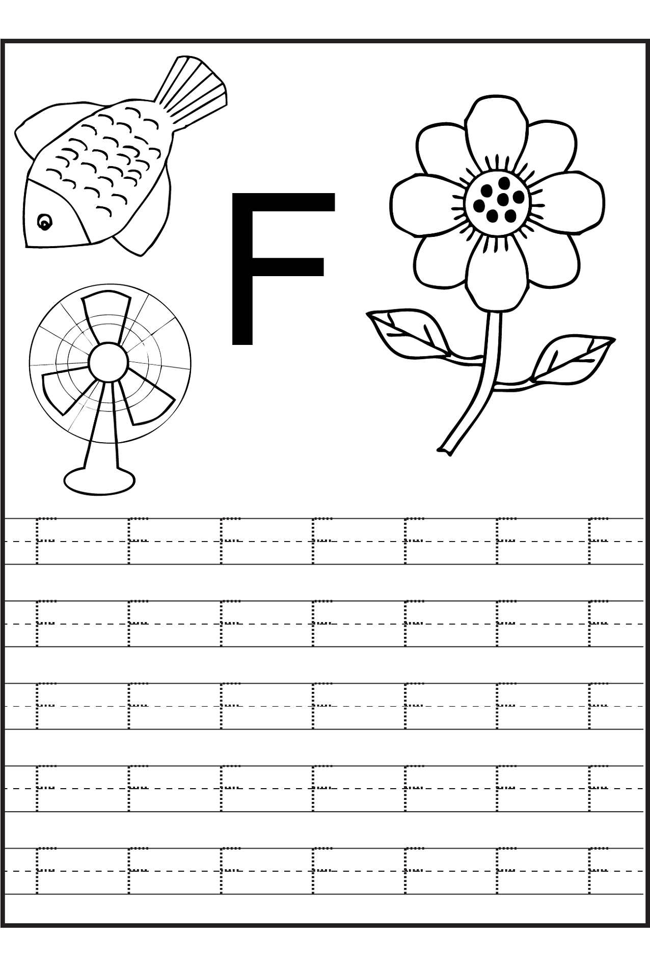 Trace The Letters Worksheets | Alphabet Writing Worksheets for Letter F Tracing Worksheets