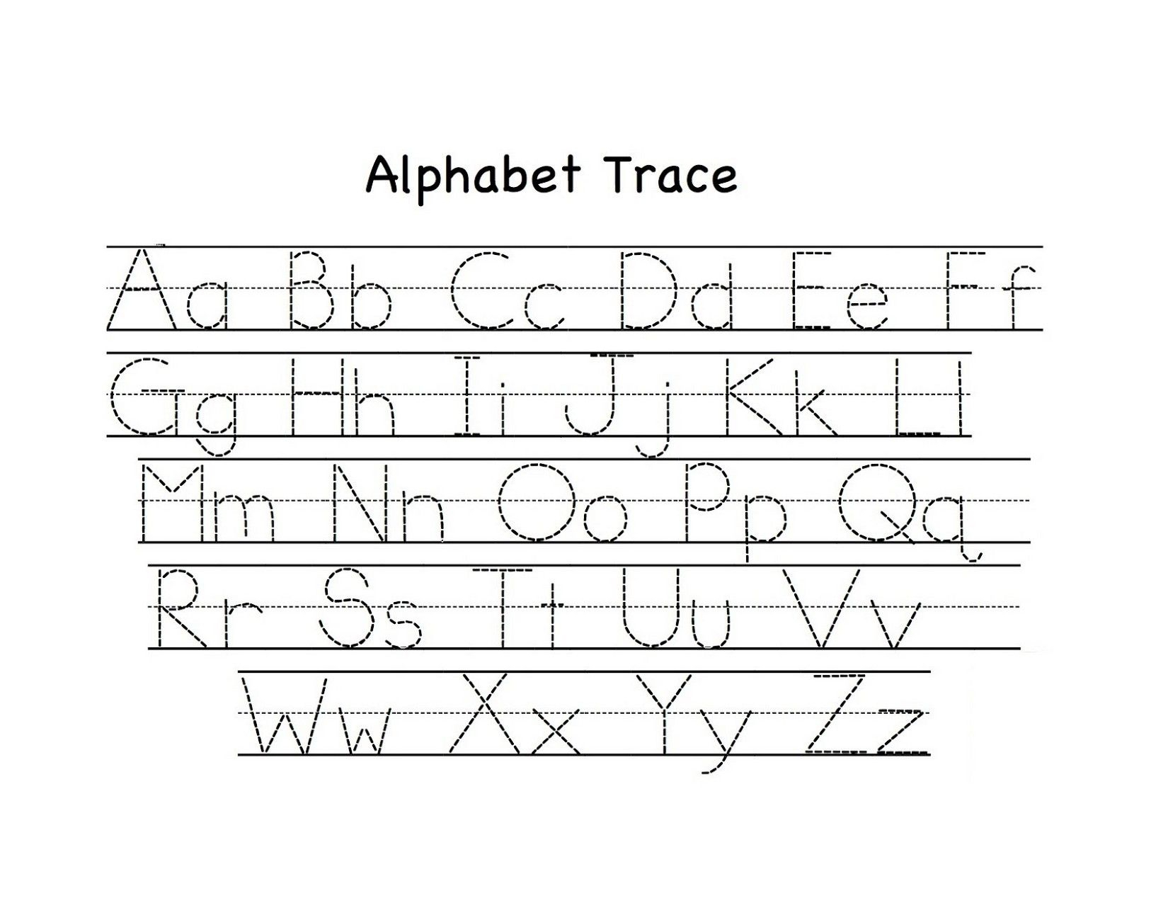 Traceable Upper And Lowercase Alphabet | Preschool Tracing with Upper And Lowercase Alphabet Tracing