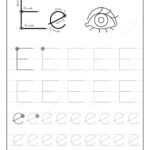 Tracing Alphabet Letter E. Black And White Educational Pages For Letter Tracing E