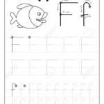Tracing Alphabet Letter F. Black And White Educational Pages.. Regarding Letter F Tracing Preschool