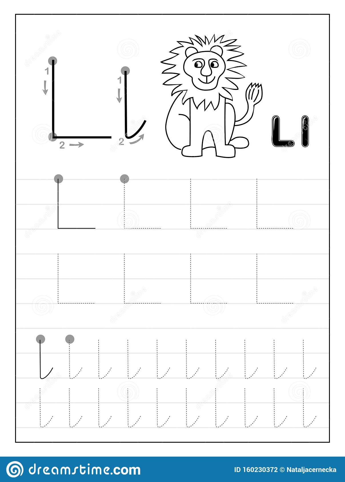 Tracing Alphabet Letter L. Black And White Educational Pages in Letter L Worksheets Tracing