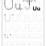 Tracing Alphabet Letter U. Black And White Educational Pages For Letter U Tracing Page
