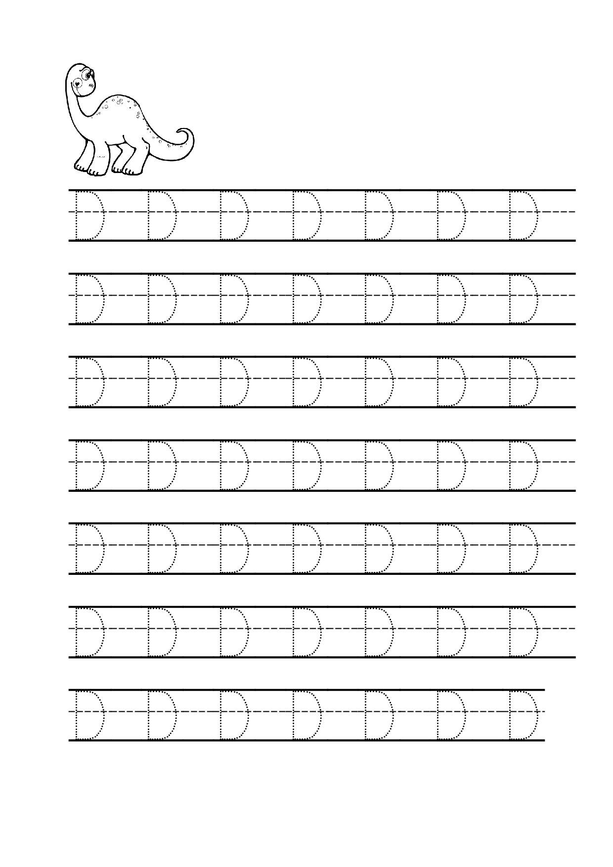 Tracing Letter D Worksheets For Preschool | Letter D in Alphabet D Tracing Sheet