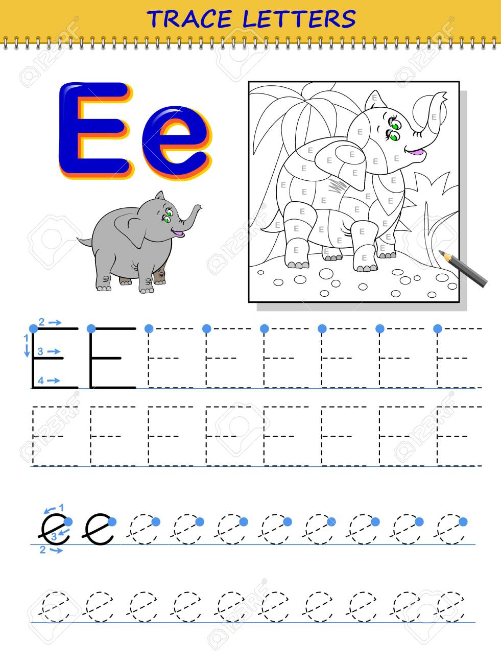 Tracing Letter E For Study Alphabet. Printable Worksheet For.. inside Letter E Worksheets Tracing