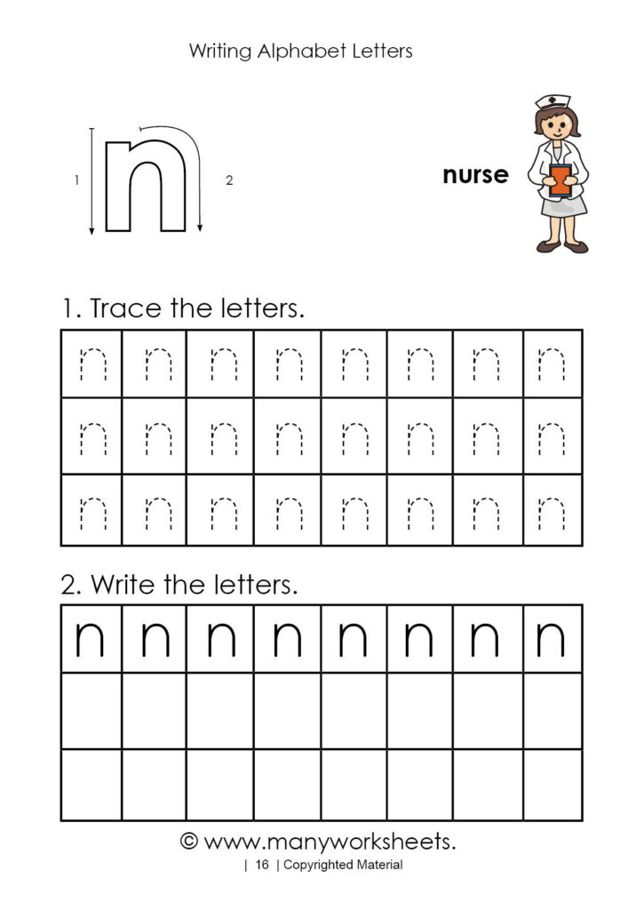 Tracing Letter N Worksheet For Kindergarten Throughout Letter Tracing R