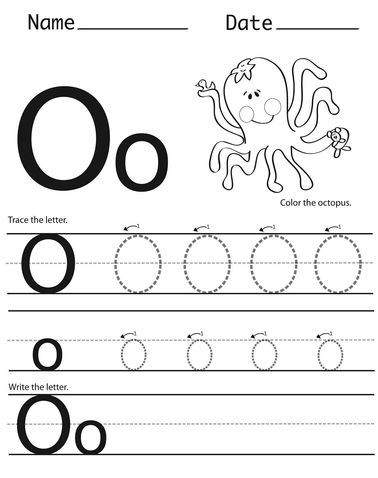 Tracing Letter O Worksheets | Activity Shelter for Letter O Tracing Printable