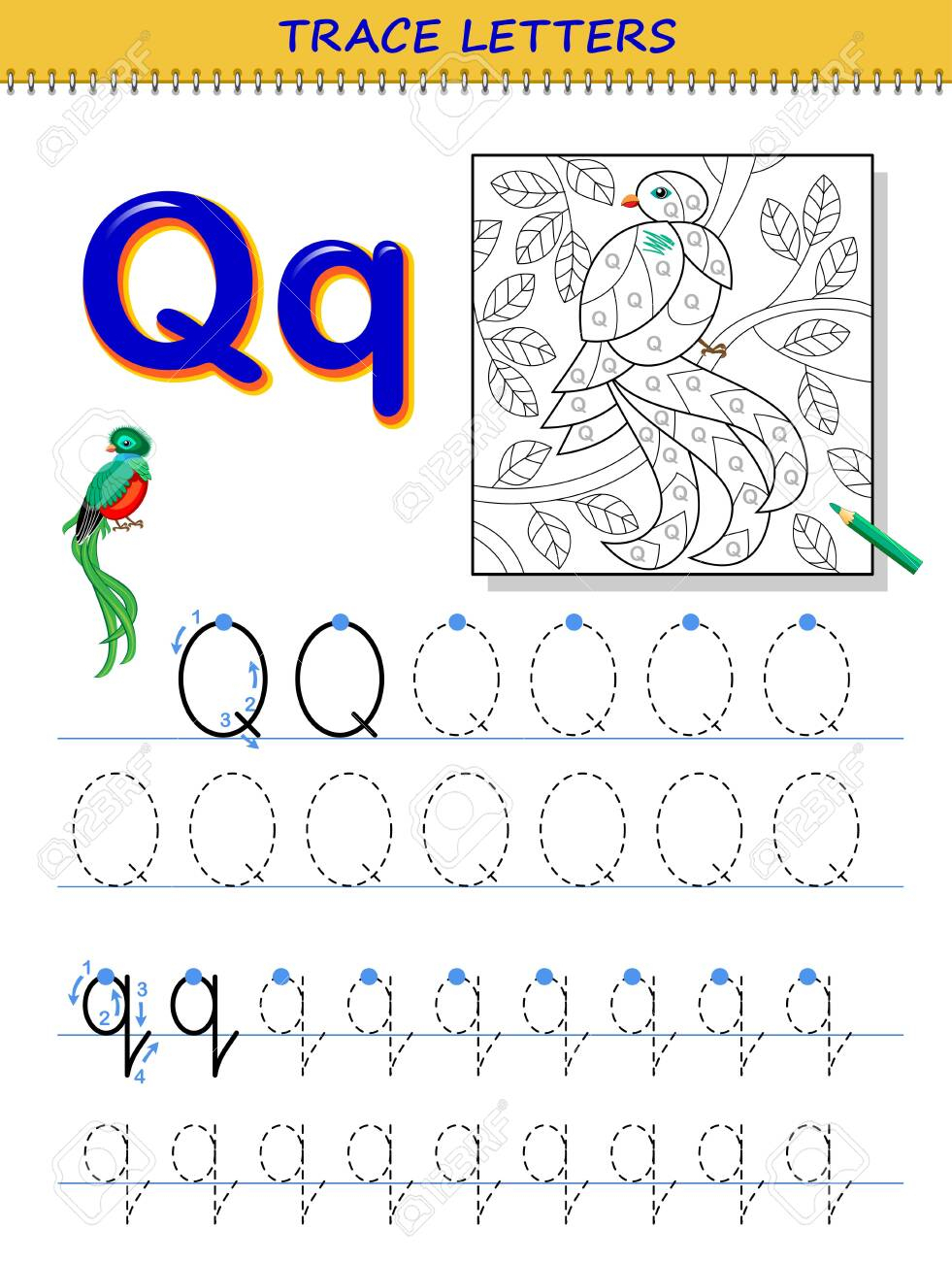 Tracing Letter Q For Study Alphabet. Printable Worksheet For.. regarding Q Toys Alphabet Tracing