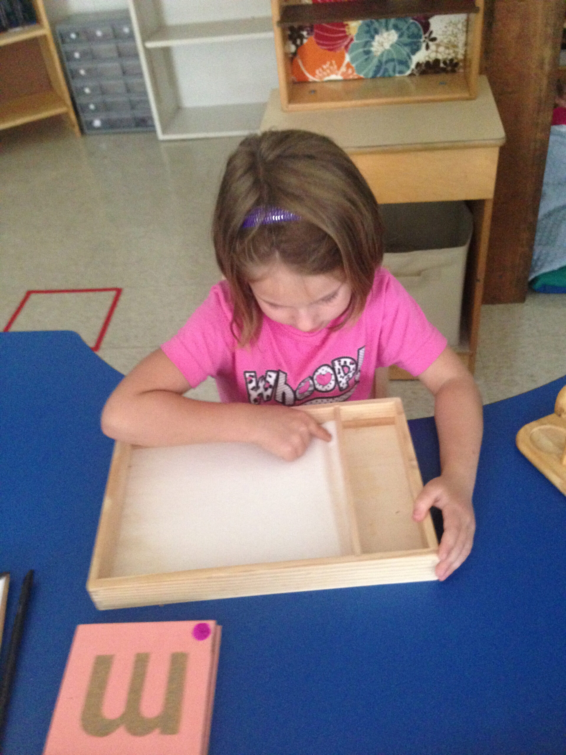 Tracing The Sandpaper Letter And Drawing It In Sand Tray regarding Letter Tracing In Sand