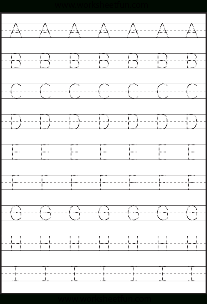 Tracing – Uppercase Letters – Capital Letters – 3 Worksheets For Alphabet Tracing Dots