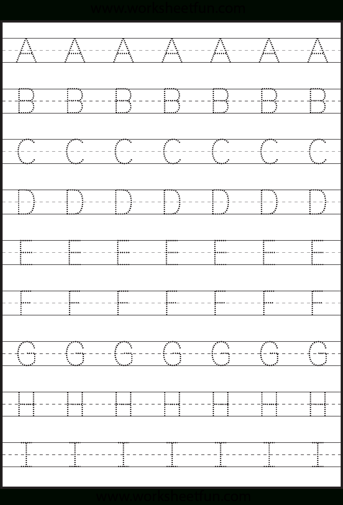 Tracing – Uppercase Letters – Capital Letters – 3 Worksheets within Alphabet Tracing Capital Letters