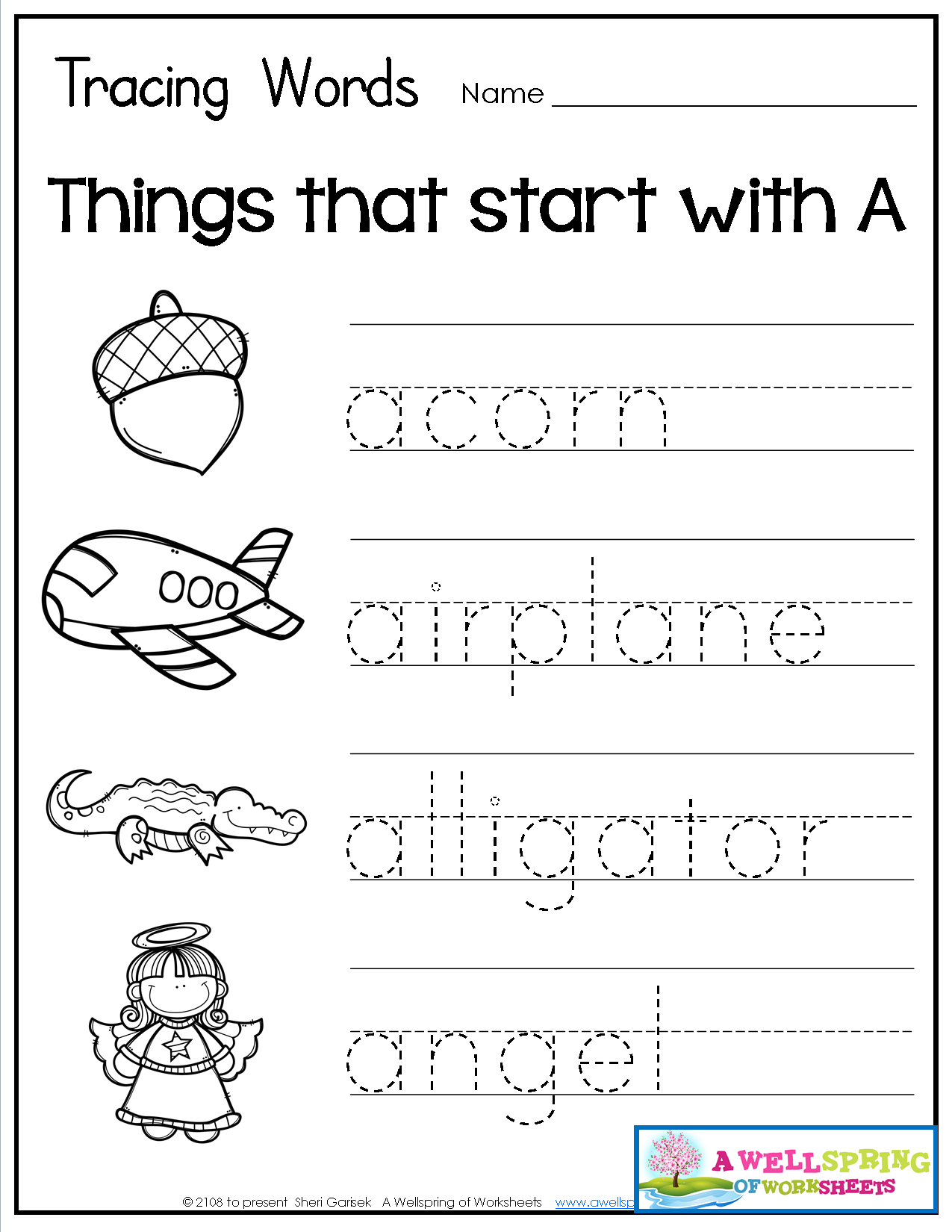 Tracing Words - Things That Start With A-Z | Three Letter throughout Letter L Worksheets Twisty Noodle