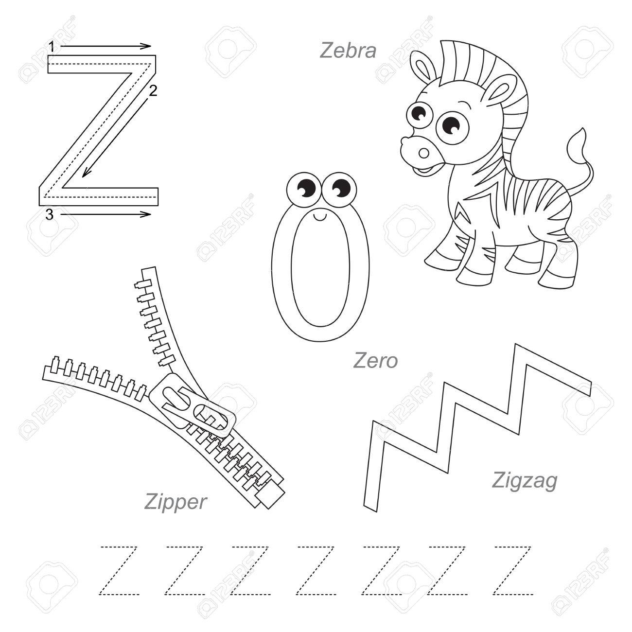Tracing Worksheet For Children. Full English Alphabet From A.. intended for Letter Z Tracing Page