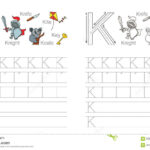 Tracing Worksheet For Letter K Stock Vector   Illustration Regarding K Letter Tracing