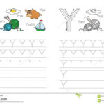 Tracing Worksheet For Letter Y Stock Vector   Illustration Intended For Letter Y Tracing Sheet