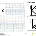 Tracing Worksheet  Kk Stock Vector. Illustration Of Cursive In K Letter Tracing