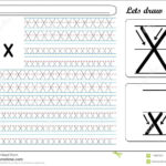 Tracing Worksheet  Xx Stock Vector. Illustration Of Letter Regarding Tracing Alphabet X