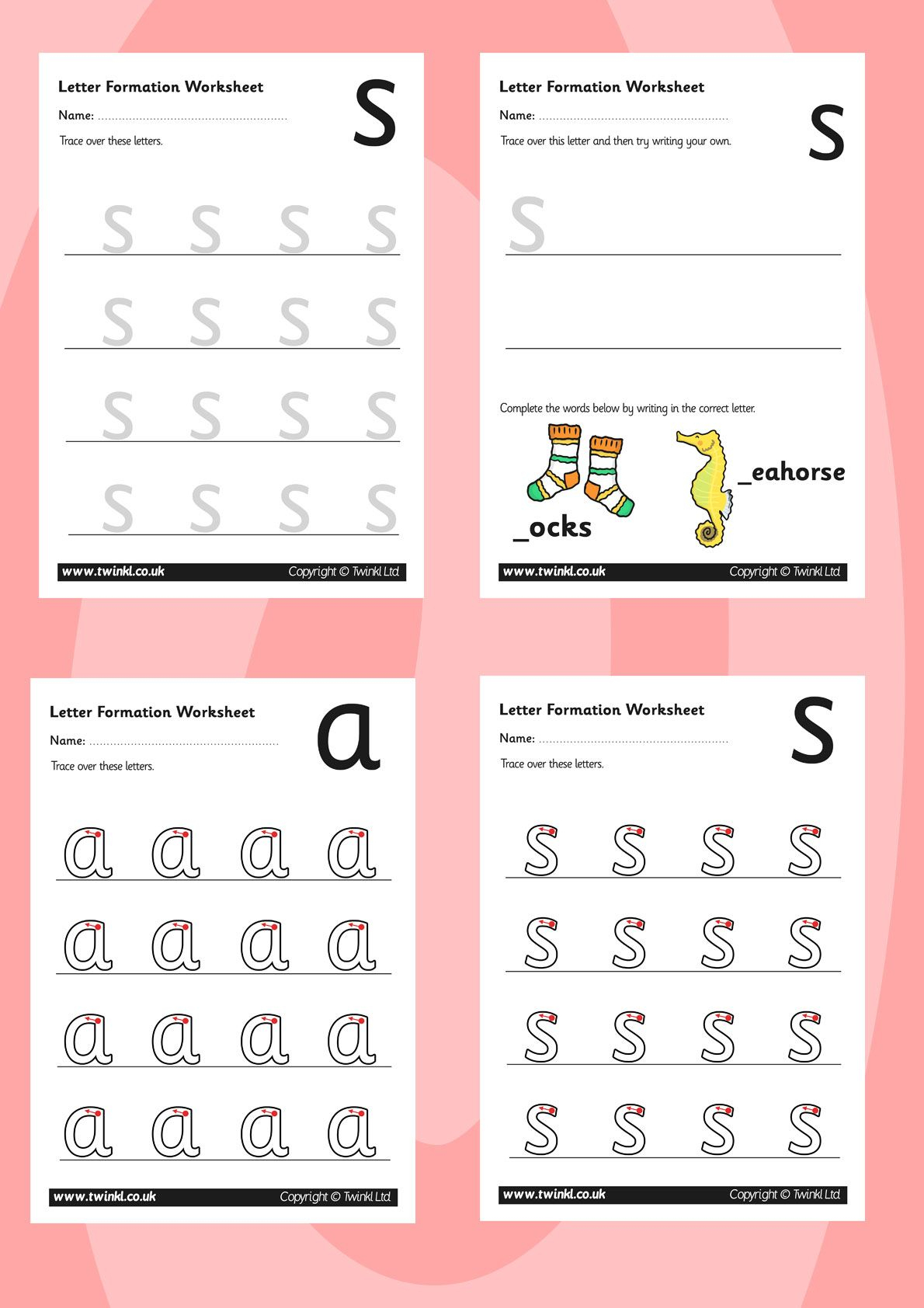 Twinkl Resources &amp;gt;&amp;gt; Phase 2 Letter Formation Worksheets for Letter S Worksheets Twinkl