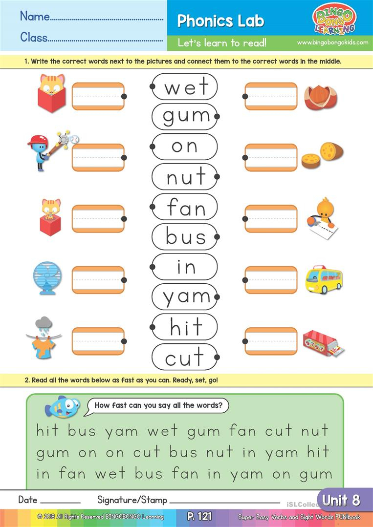 Two And Three Letter Word Matching - Bingobonic Phonics From throughout 3 Letter Worksheets