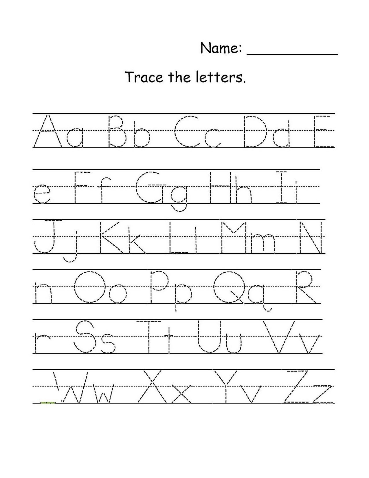 Uppercase And Lowercase Letters Tracing Worksheet | Alphabet inside Upper And Lowercase Alphabet Tracing