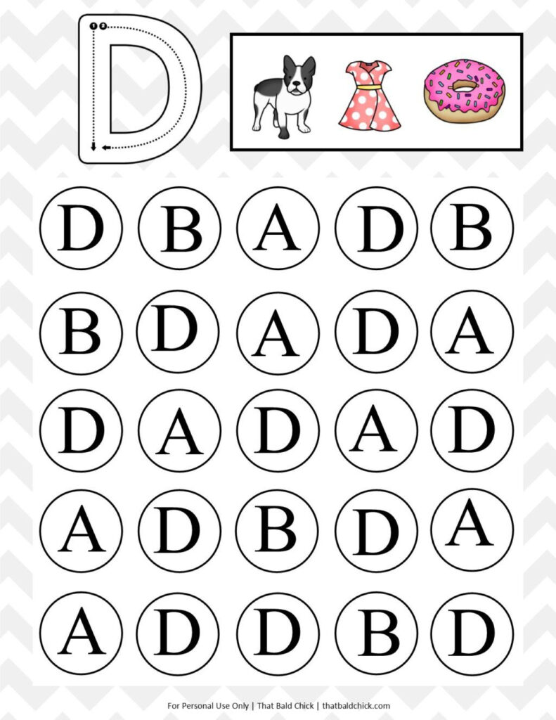 Uppercase Do A Dot Letter D | Alphabet Worksheets Preschool For Alphabet Recognition Worksheets