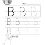 Uppercase Letter B Tracing Worksheet   Doozy Moo Pertaining To Letter B Tracing Sheet