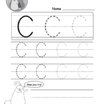 Uppercase Letter C Tracing Worksheet   Doozy Moo For Letter C Tracing Page